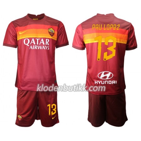 AS Roma Pau Lopez 13 Barn Hjemmedraktsett 2020-2021 Kortermet (+ Korte bukser)